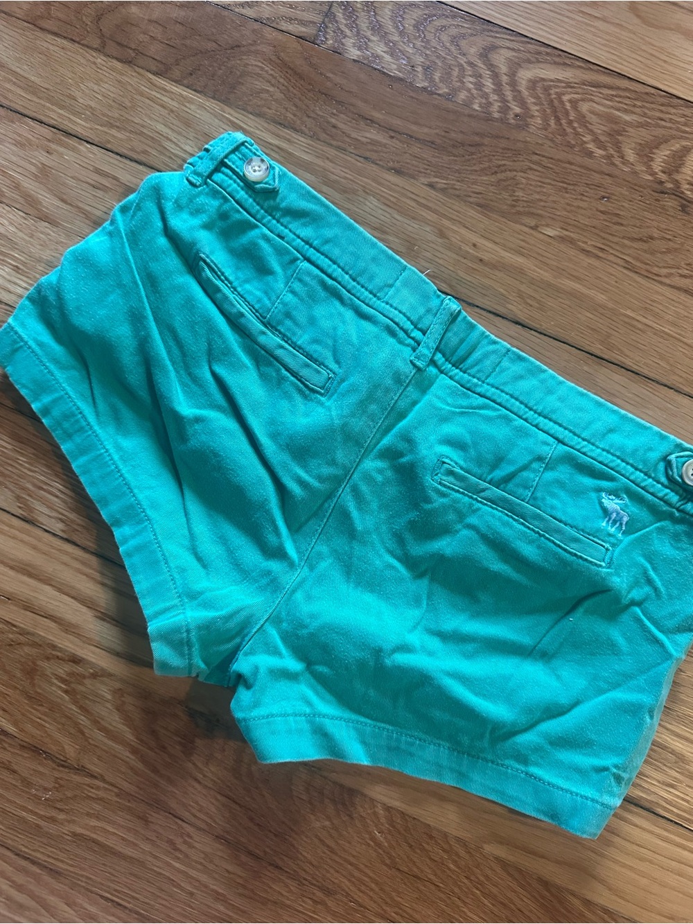 Abercrombie Green Cotton Stretch Shorts - Picture 4 of 4